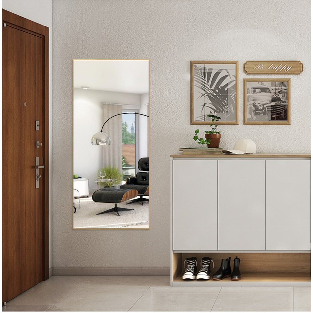 Modern and Contemporary Thin Frame Wall Mirror Full Length Mirror