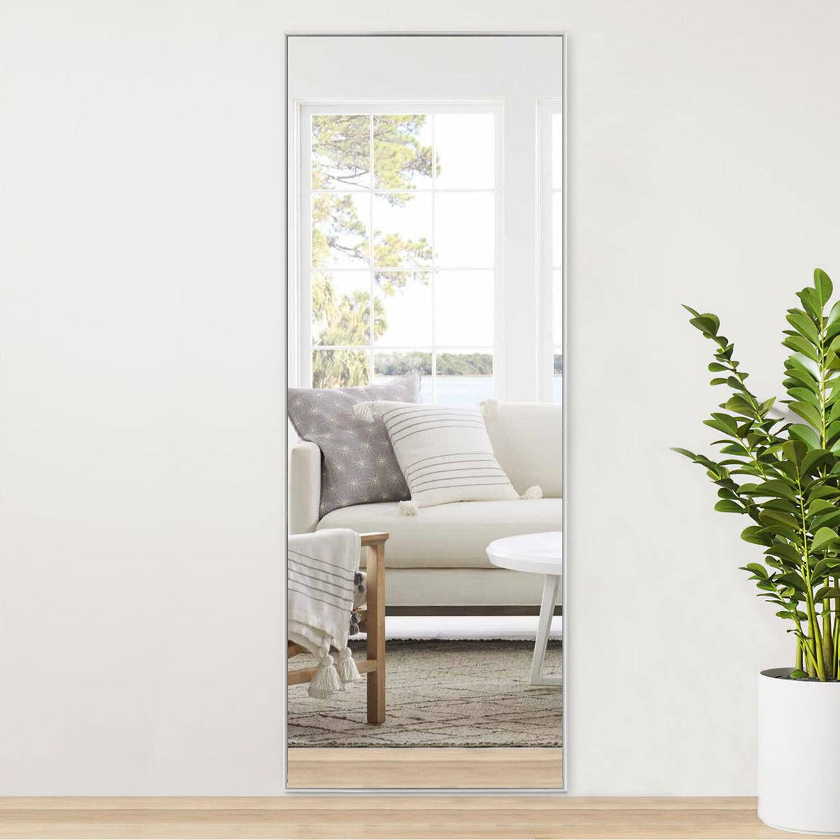 Modern and Contemporary Thin Frame Wall Mirror Full Length Mirror