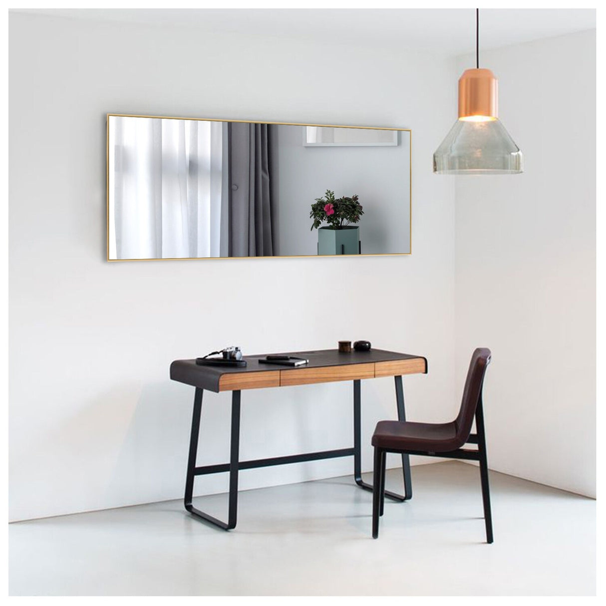 Modern and Contemporary Thin Frame Wall Mirror Full Length Mirror
