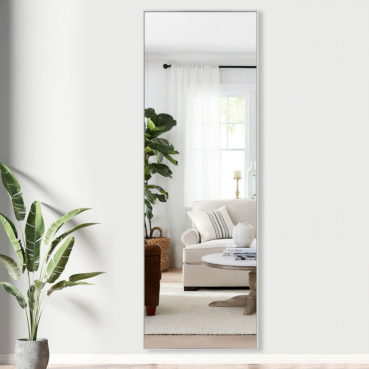 Modern and Contemporary Thin Frame Wall Mirror Full Length Mirror