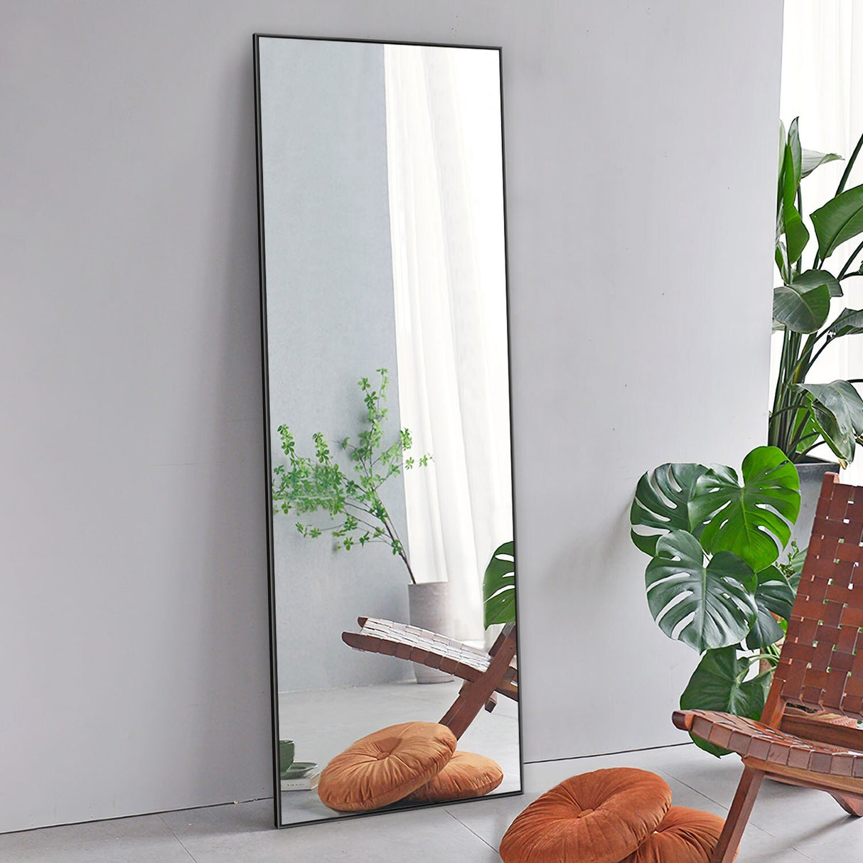 Modern and Contemporary Thin Frame Wall Mirror Full Length Mirror