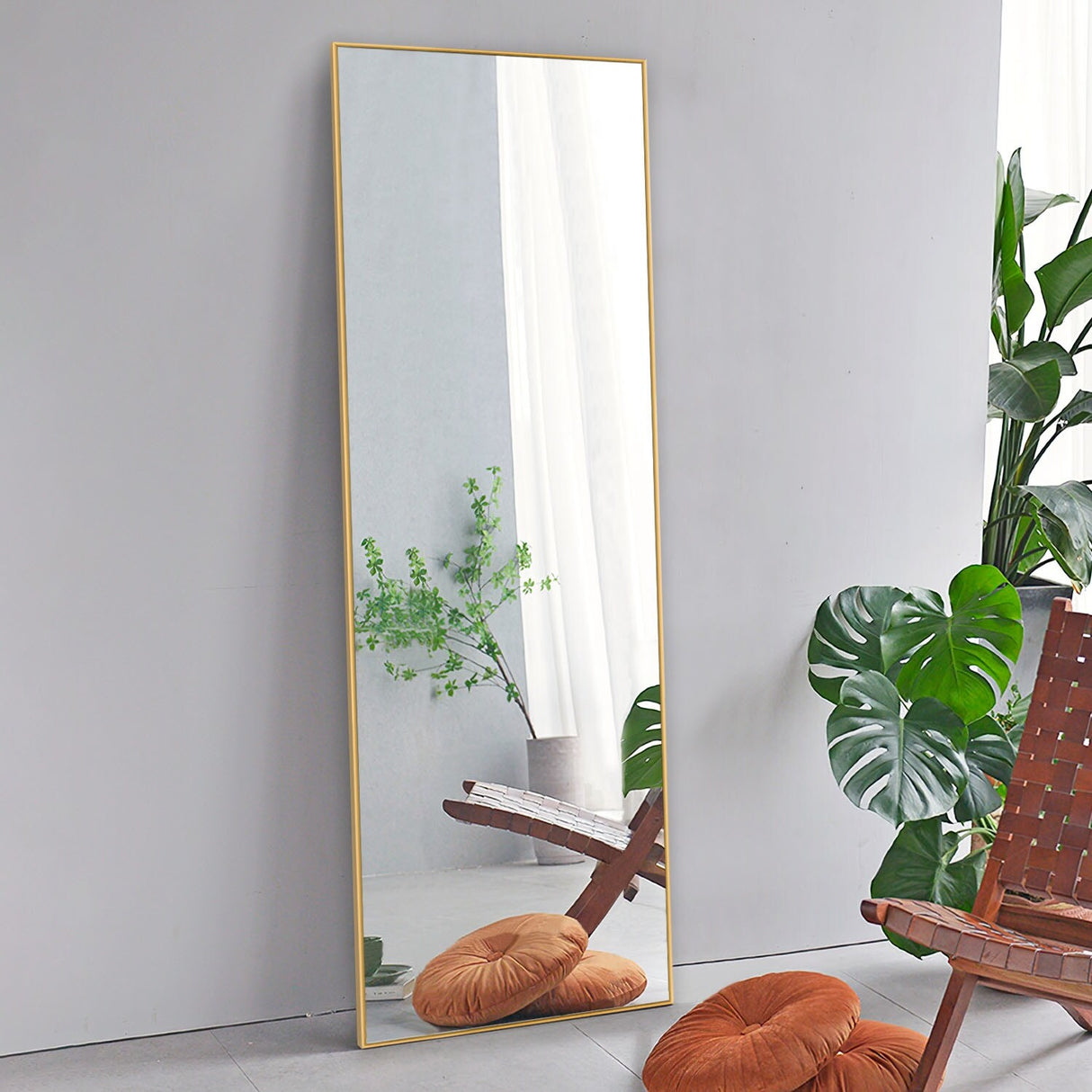 Modern and Contemporary Thin Frame Wall Mirror Full Length Mirror