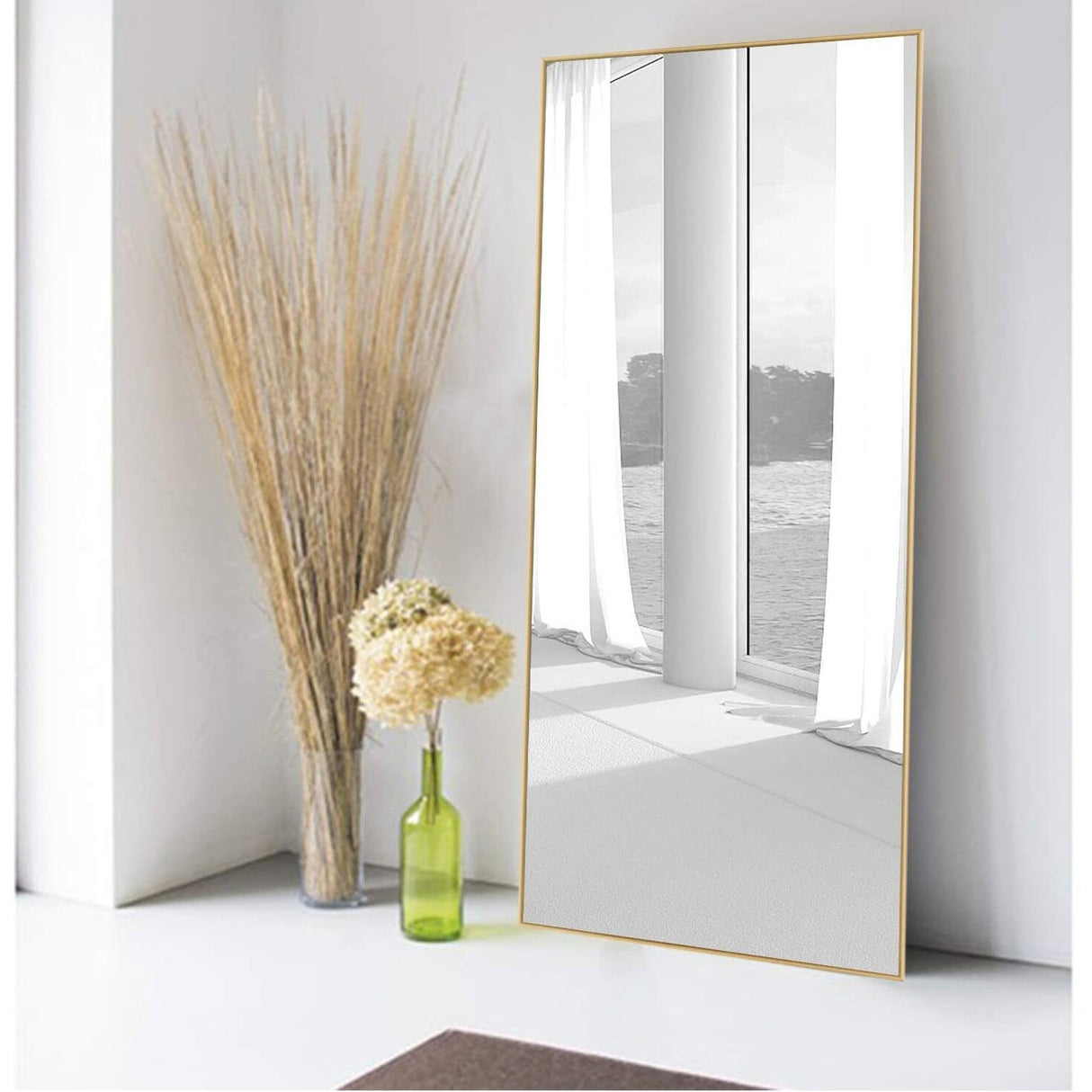 Modern and Contemporary Thin Frame Wall Mirror Full Length Mirror