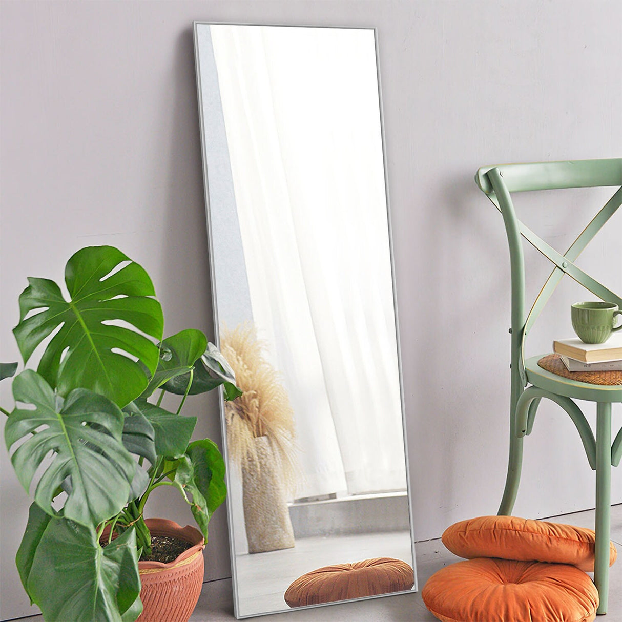 Modern and Contemporary Thin Frame Wall Mirror Full Length Mirror
