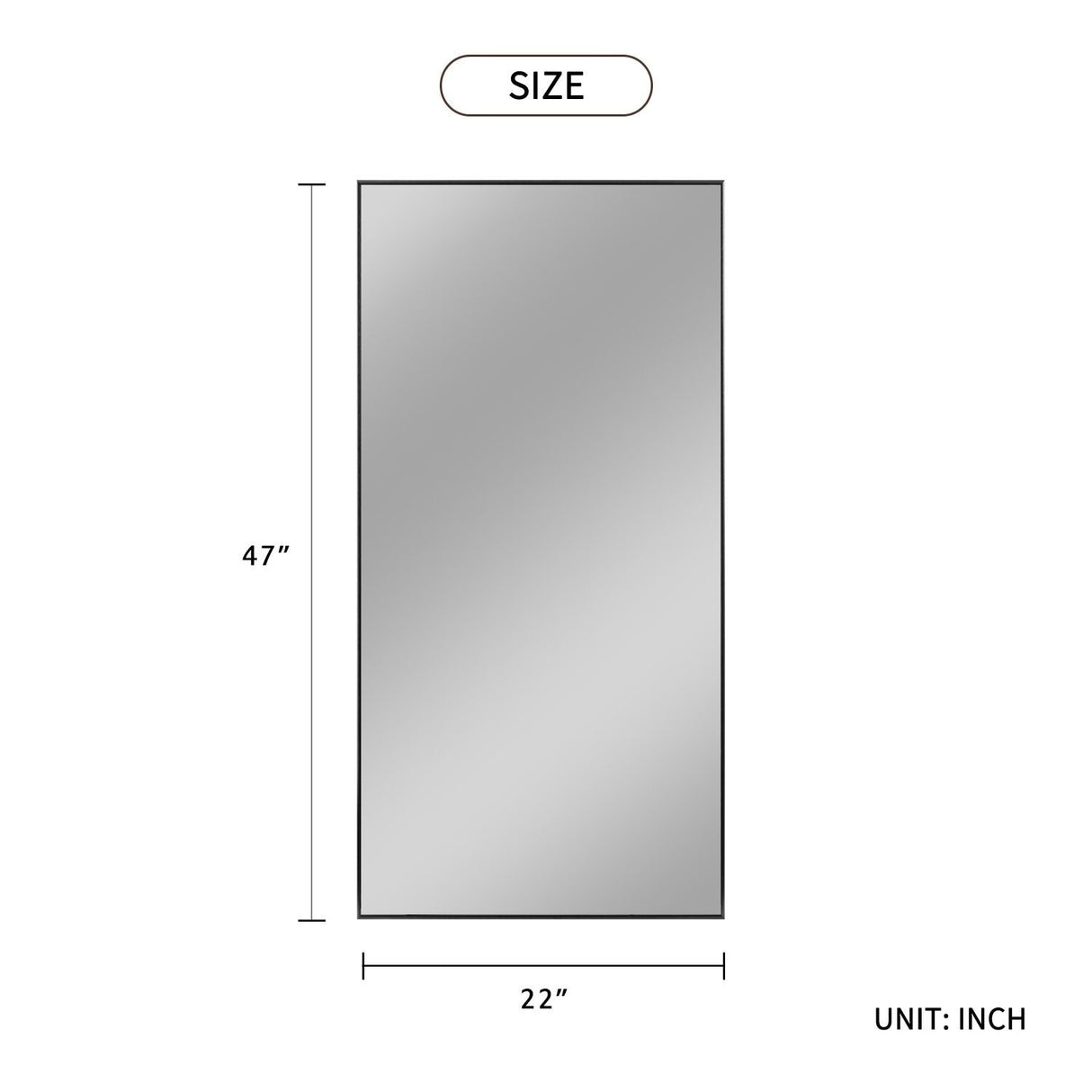 Modern and Contemporary Thin Frame Wall Mirror Full Length Mirror