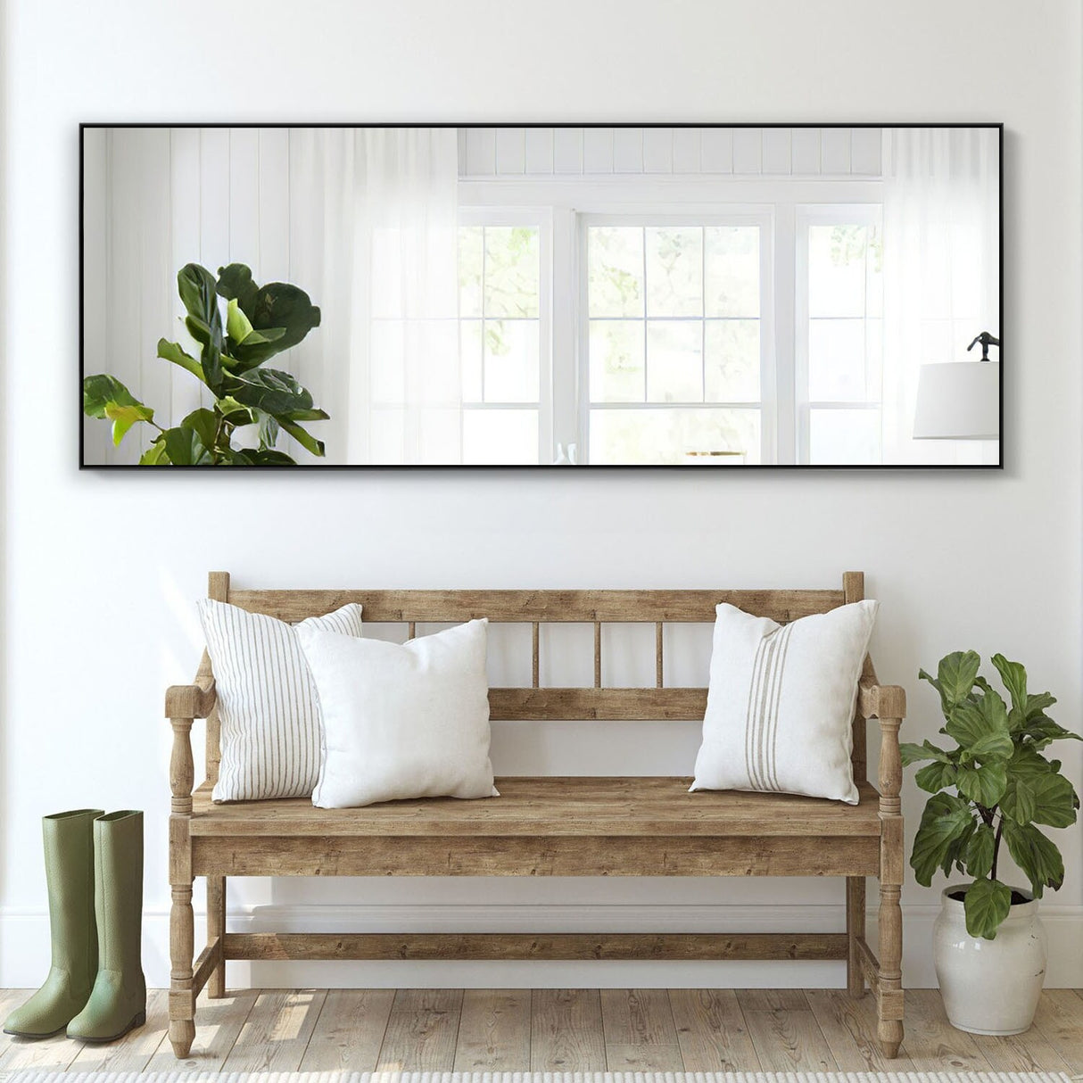 Modern and Contemporary Thin Frame Wall Mirror Full Length Mirror