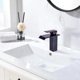 Modern and Simple Waterfall Bathroom Faucet in ORB Finish - 2*6*7.7