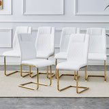 Modern dining chairs, set of 6, with faux leather soft cushion seats