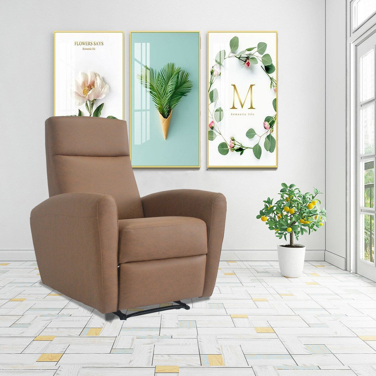 Modern furniture small manual recliner
