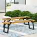 Modern industrial style bench,with acacia wood,for patio,garden - 63.00"Wx14.50"Dx17.75"H