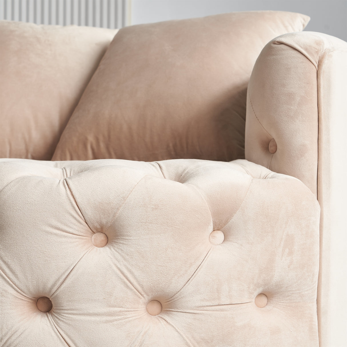 Modern leisure Velvet Tufted Swivel Barrel Chair