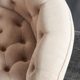 Modern leisure Velvet Tufted Swivel Barrel Chair