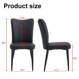 Modern minimalist 4-piece set of faux leather dining chairs and office chairs