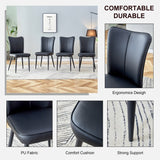 Modern minimalist 4-piece set of faux leather dining chairs and office chairs