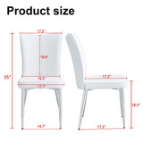 Modern minimalist 4-piece set of faux leather dining chairs and office chairs