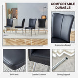 Modern minimalist 4-piece set of faux leather dining chairs and office chairs