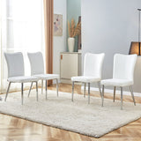 Modern minimalist 4-piece set of faux leather dining chairs and office chairs