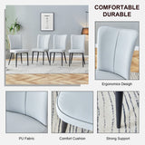 Modern minimalist 4-piece set of faux leather dining chairs and office chairs