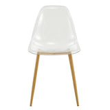 Modern minimalist armless crystal dining chair, plastic chair set of 6 with metal legs