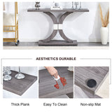 Modern minimalist-style hallway table with stainless steel legs