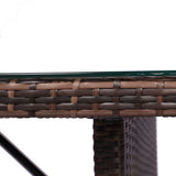 Modern rattan wicker table with tempered glass for living room, patio-Not in use