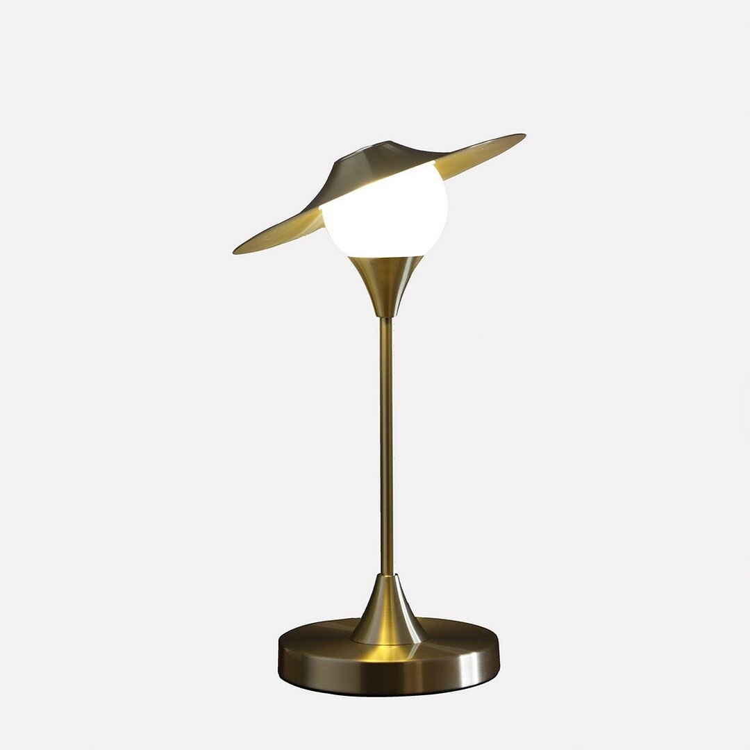 Modern16-Inch Kelsey LED Brush Gold Exposed Shade Touch-On Table Lamp