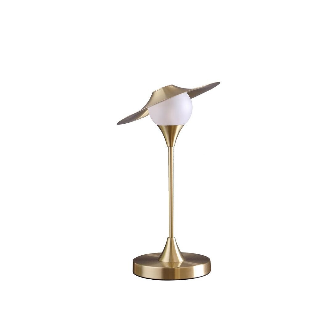 Modern16-Inch Kelsey LED Brush Gold Exposed Shade Touch-On Table Lamp