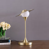 Modern16-Inch Kelsey LED Brush Gold Exposed Shade Touch-On Table Lamp
