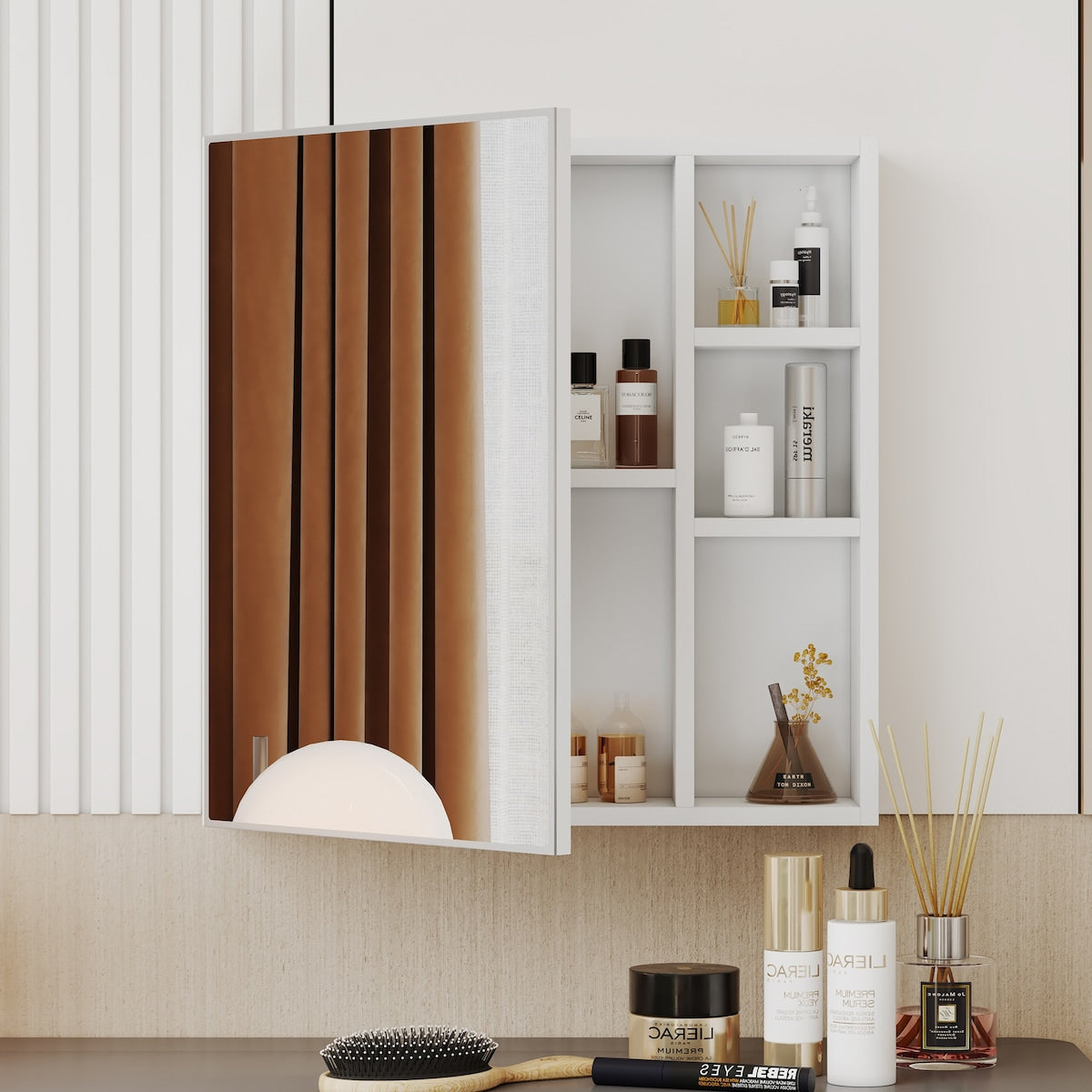 Modern, minimalist, full length mirrors, bathroom vanity mirrors, bedroom porches, clothing stores. - White