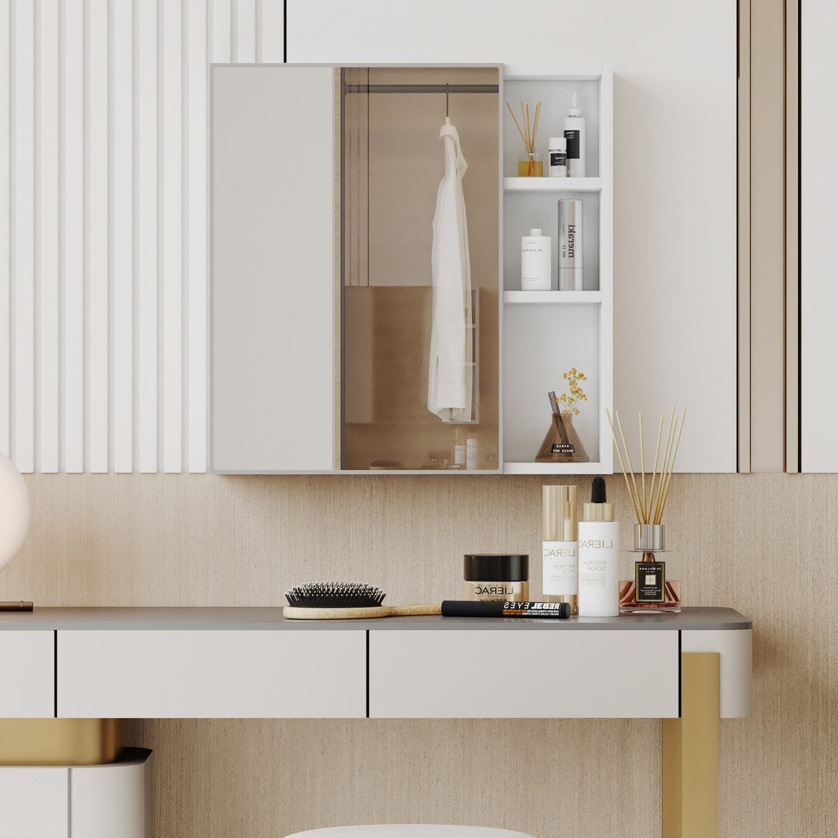 Modern, minimalist, full length mirrors, bathroom vanity mirrors, bedroom porches, clothing stores. - White