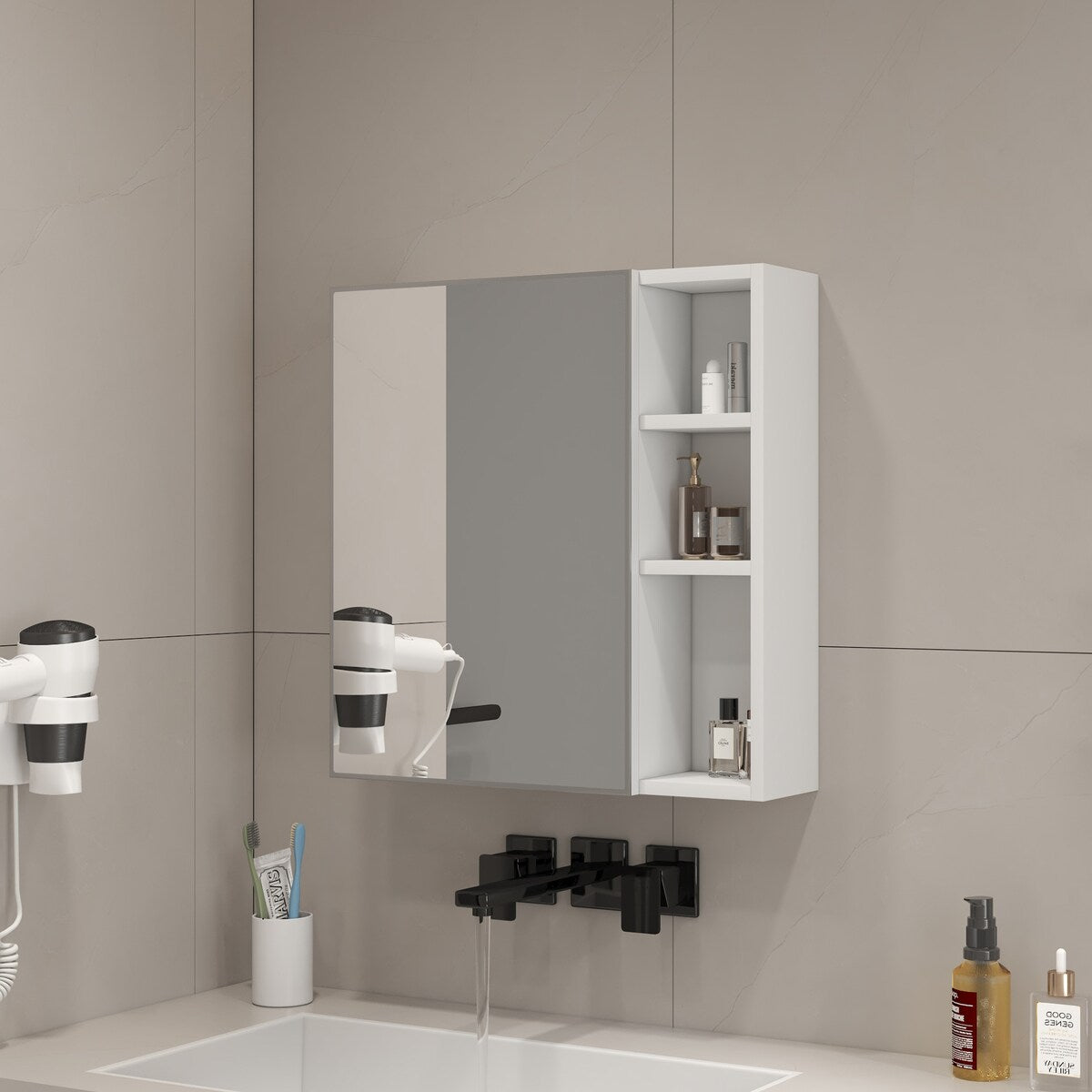 Modern, minimalist, full length mirrors, bathroom vanity mirrors, bedroom porches, clothing stores. - White