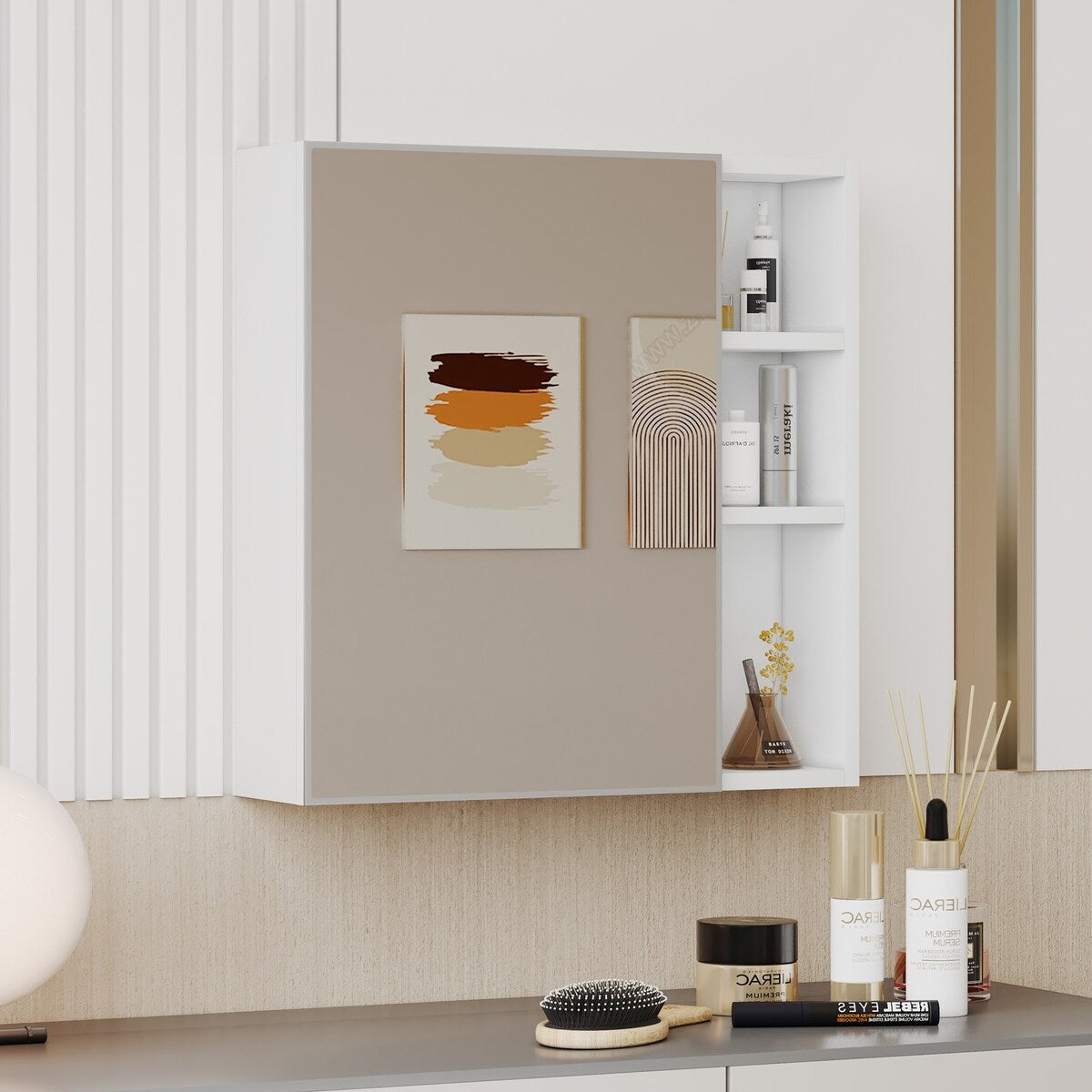 Modern, minimalist, full length mirrors, bathroom vanity mirrors, bedroom porches, clothing stores. - White