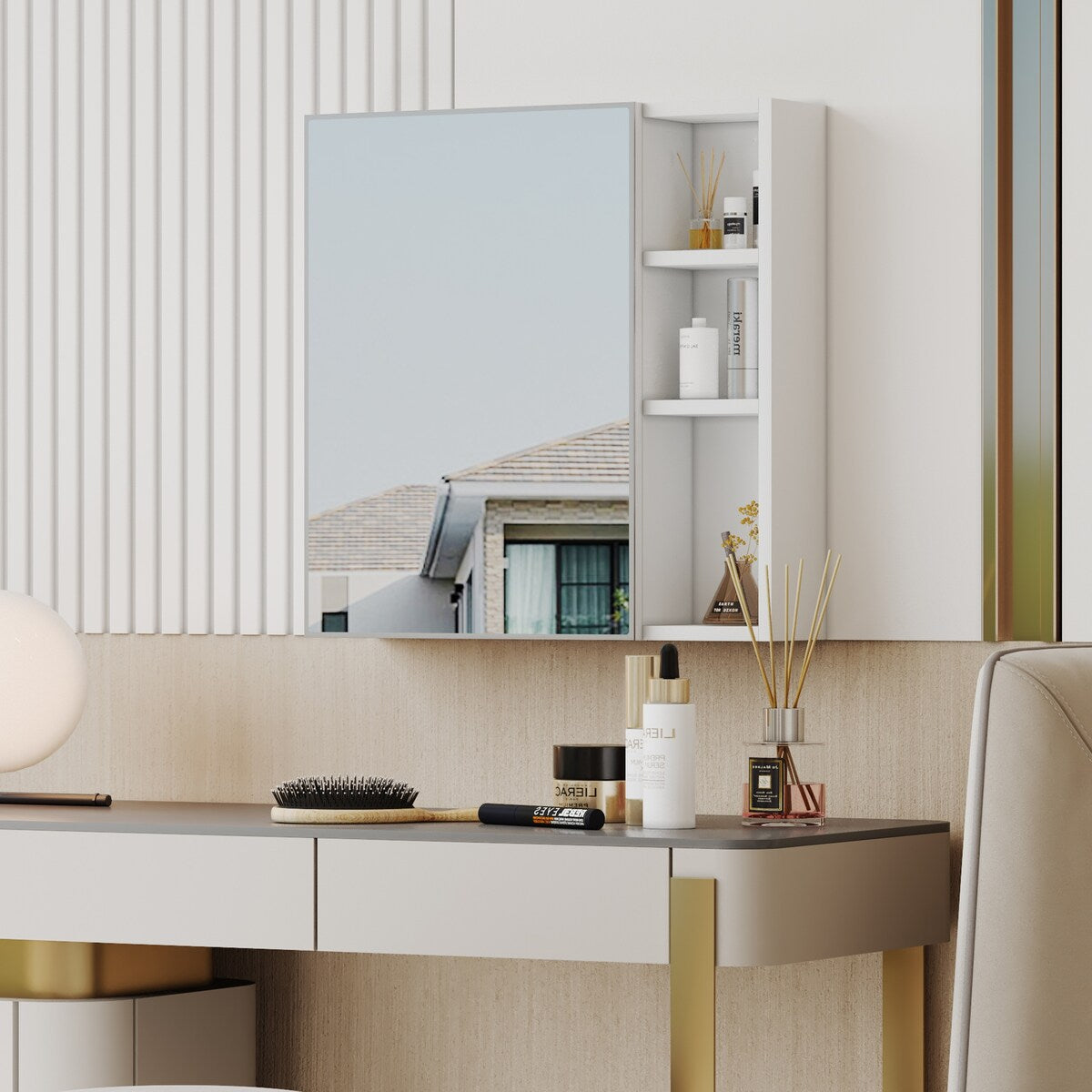 Modern, minimalist, full length mirrors, bathroom vanity mirrors, bedroom porches, clothing stores. - White