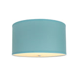 Moderne Flush Mount Conversion Kit 16"w Island Paradise Linen Drum Lampshade