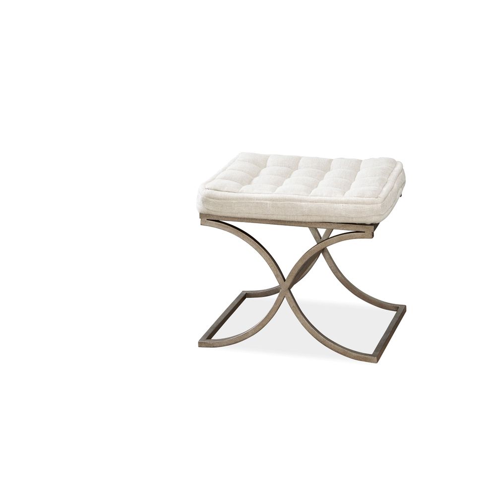 Moderne Muse Bed End Bench in Aged Iron Finish