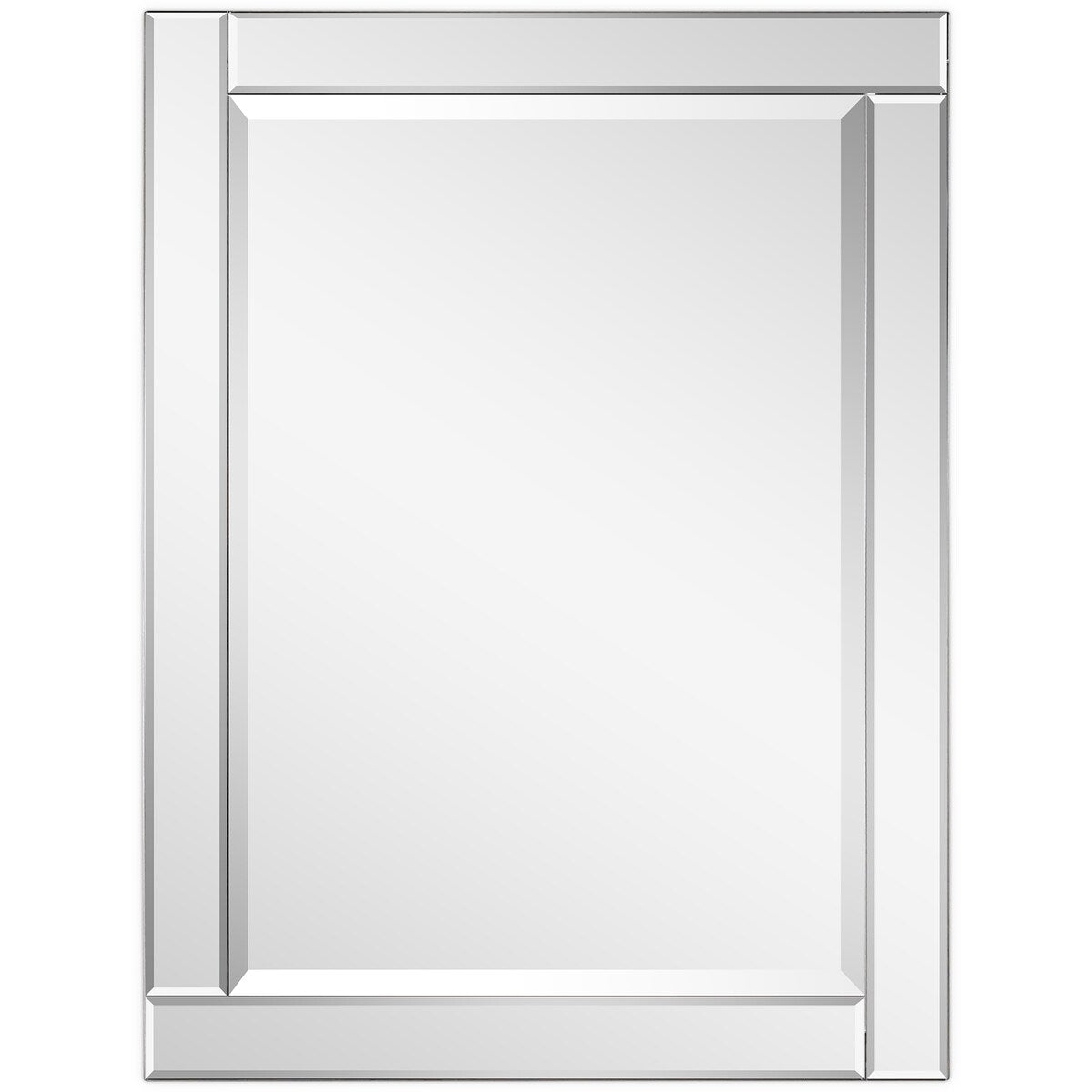 Moderno Beveled Rectangle Wall Mirror, Solid Wood Frame,1"-Beveled Center Mirror, Ready to Hang - Clear