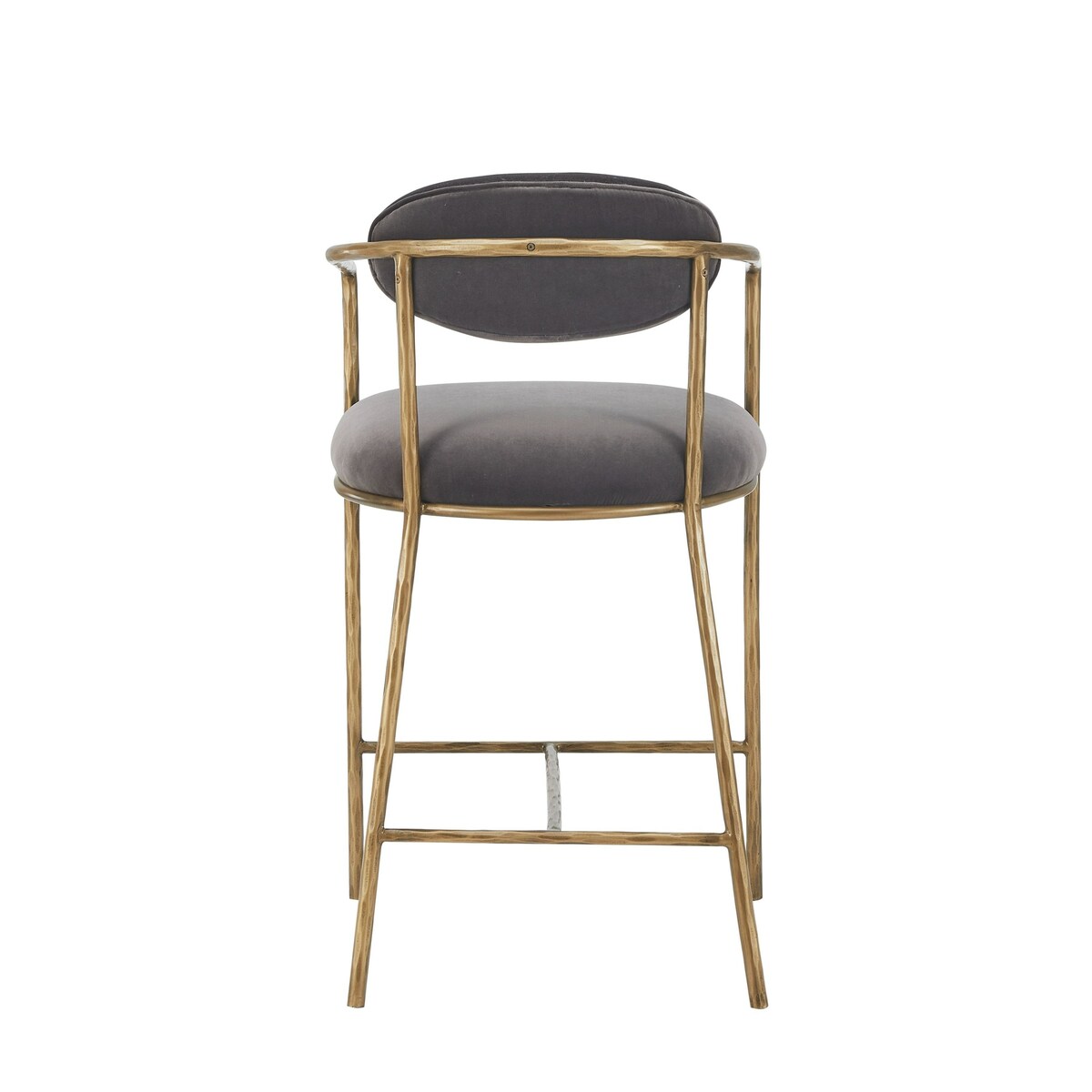 Modrest Baird Modern Grey Velvet & Brass Counter Chair