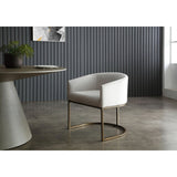 Modrest Elisa Modern Beige Velvet & Brass Dining Chair