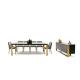 Modrest Fauna Modern Wenge and Brass Dining Table