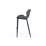 Modrest Ithaca Industrial Dark Grey Eco-Leather Bar Stool (Set of 2)
