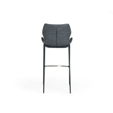 Modrest Ithaca Industrial Dark Grey Eco-Leather Bar Stool (Set of 2)