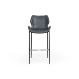 Modrest Ithaca Industrial Dark Grey Eco-Leather Bar Stool (Set of 2)