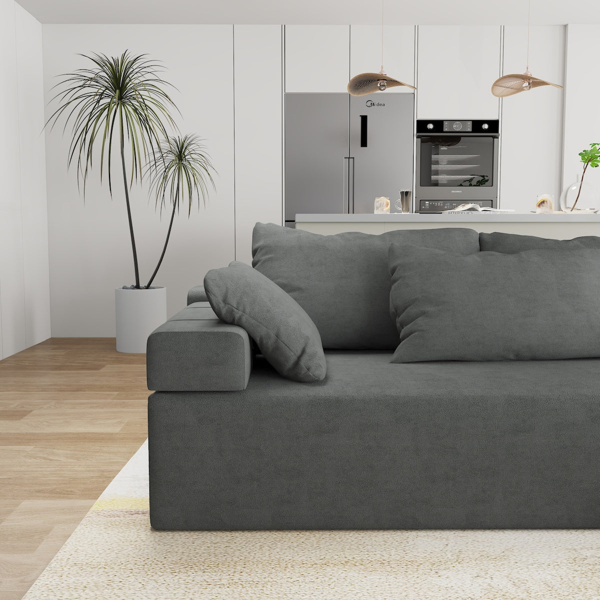 Modular 108" L Shaped Sectional Living Room Sofa Set With 6 Pillows,Free Combination Sofa Couch