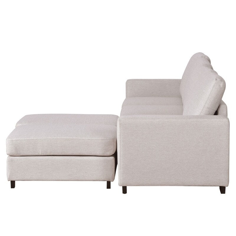 Modular 3 Pieces U shaped Sectional Sofa with Removable Ottomans