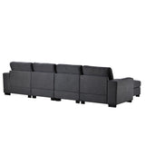 Modular 3 Pieces U shaped Sectional Sofa with Removable Ottomans