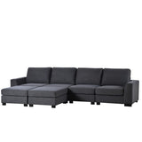 Modular 3 Pieces U shaped Sectional Sofa with Removable Ottomans