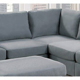 Modular 6pc L-Sectional Sofas 2 Corner Wedge 2 Armless Chairs and 2 Ottomans,Grey
