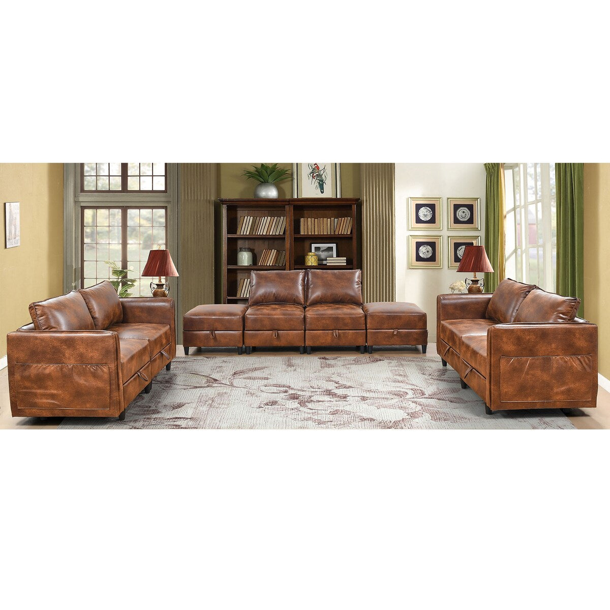 Modular DIY Sectional Sofa Set Livingroom Convertible L&U Type Couch with Storage Seat