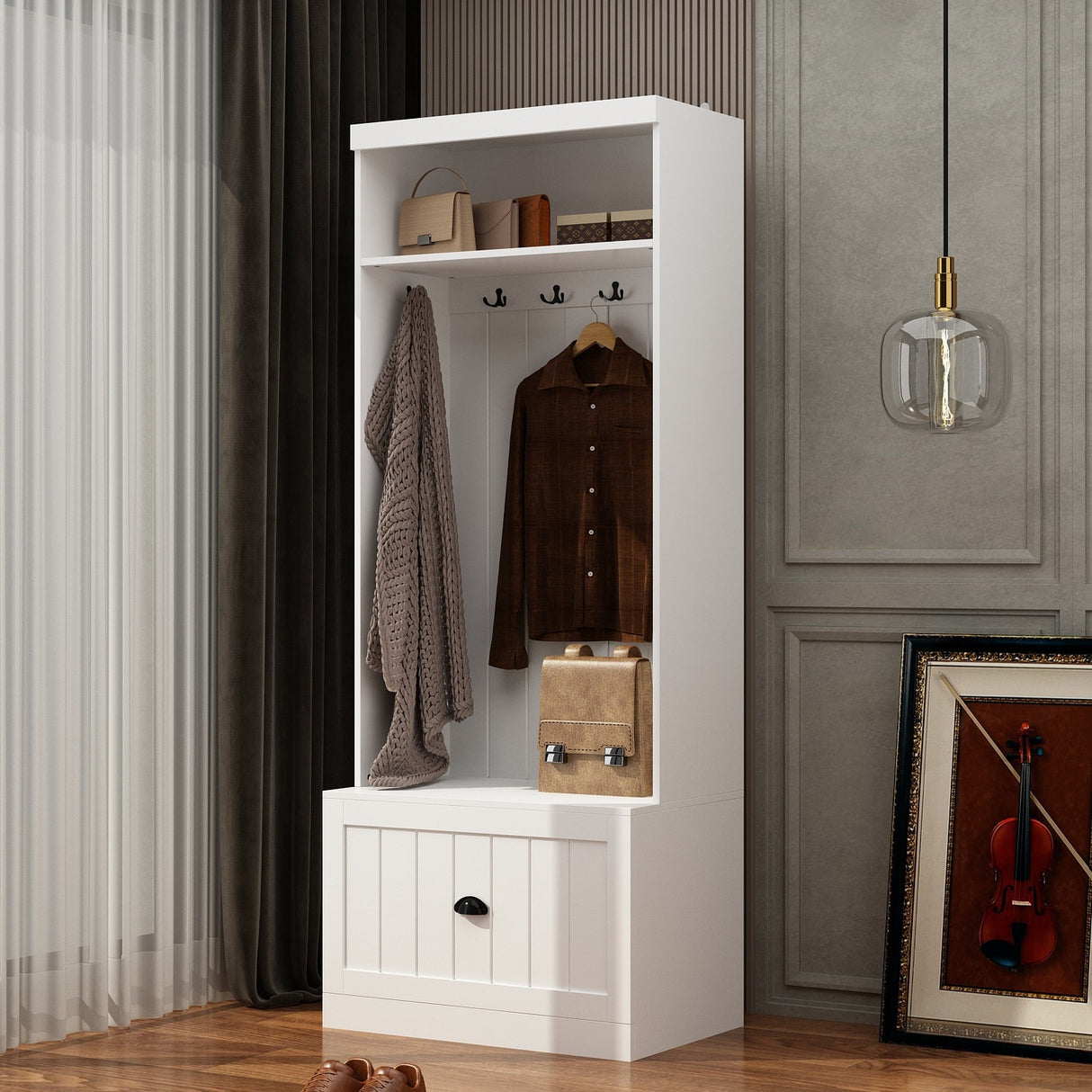Modular Furniture Combo Entryway Hall Trees Storage Bench Closet Organizer