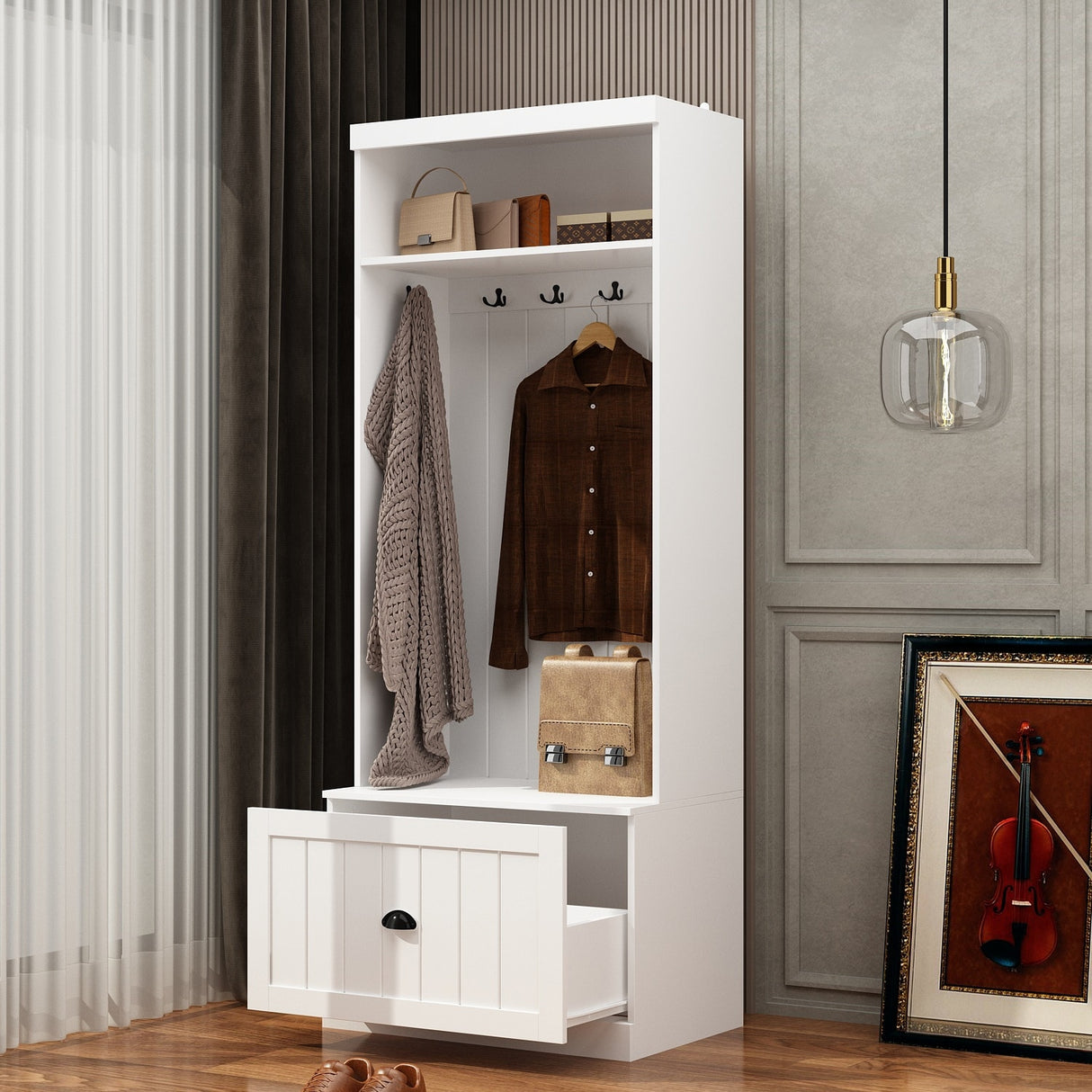 Modular Furniture Combo Entryway Hall Trees Storage Bench Closet Organizer